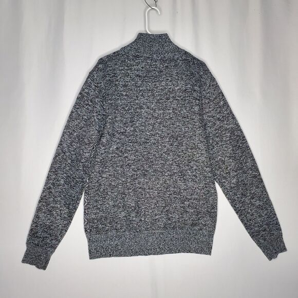 Buffalo Cardigan Jacket Men XL Gray Fair Isle Zip Flannel Lined Mock Old Money - Picture 2 of 12